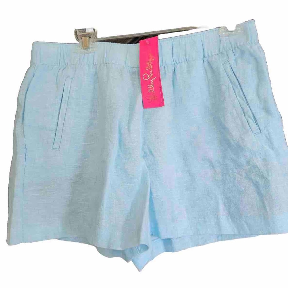 NWT lilly pulitzer lilo shorts celestial blue resort white